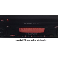 Blaupunkt MAN CD 24V - test radia. Radio ZET jest OK